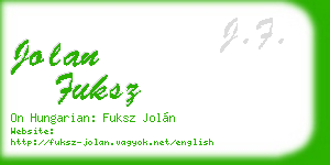 jolan fuksz business card
